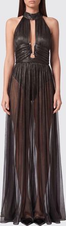 Philipp Plein Abito da sera lungo in chiffon con scollo allamericana e spalle scoperte