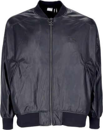 Puma Oversized Glazen Bomberjack - Dames - Bomber jackets - Zwart - M - Leer - Jassen