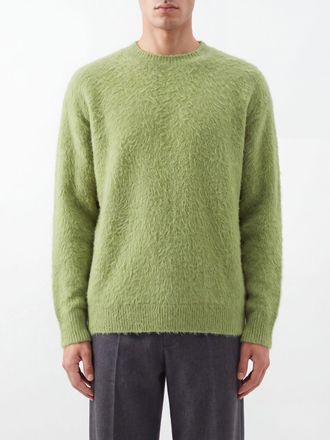 Roberto Collina Cotton Blend Crewneck Jumper with Dropped Shoulders
