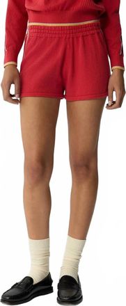 Guest In Residence Cashmere Blend Runner Short In Scarlet