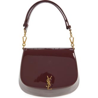 Saint Laurent Voltaire Patent Leather Top Handle Bag in Dark Red Wine at Nordstrom