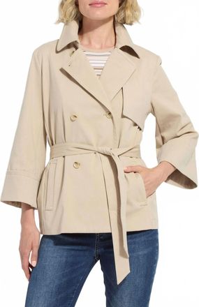 Lyss&eacute; Dakota Cotton Cropped Trench Coat In Crisp Khaki