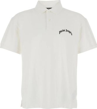 Palm Angels Tops, Heren, Wit, L, Katoen, Witte Piquet T-shirts en Polos