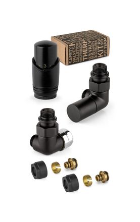 APM Kit V&aacute;lvula Decorativa En Negro Y Cromo Con V&aacute;lvula Termost&aacute;tica Derecha Apm 135knn 015 R 12 Negro