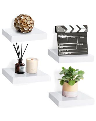 Sorbus Set Of 4 9In Square Floating Shelves