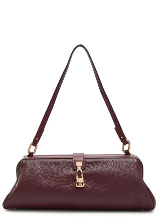 Gabriela Hearst Paola Grained Leather Clutch - Bordeaux - One Size