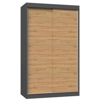 Hucoco Paolo - Armario Con 2 Puertas Correderas - Armario L 120 Cm - Vestidor Con 2 Puertas