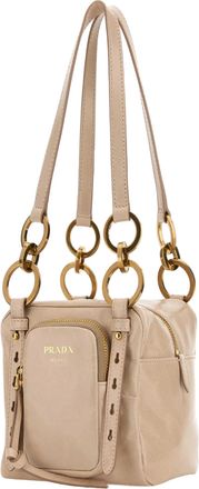 Prada Womens Powder Pink Mini Prada Dangle Handbag Cipria Vitello Borse A Mano Bag