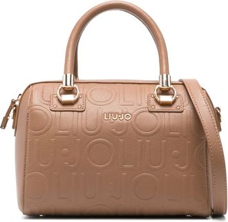 Liu Jo small logo-embossing tote bag - Brown