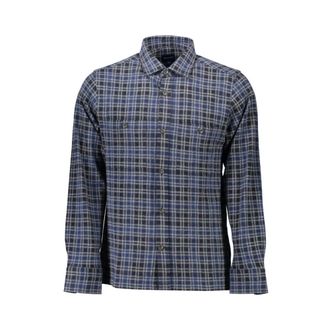 GANT Blue Cotton Shirt - Heren - Casual Overhemden - Blauw - S - Katoen - Overhemden