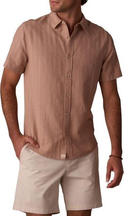 The Normal Brand Freshwater Everyday Short Sleeve Button-Up Shirt in Flax at Nordstrom, Size Xx-Large
