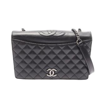 Chanel Pre-owned Matelasse Lamslederen Schoudertas - Dames - Pre-owned - Zwart - Maat: ONE Size Leer