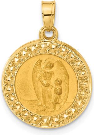 Diamond2Deal 14k Yellow Gold Hollow Our Guardian Angel Medal