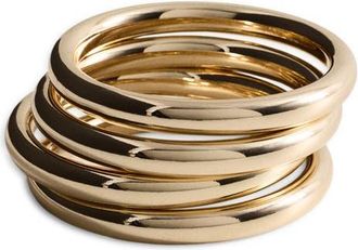 Mango Set of 4 Bangle Bracelets in Gold at Nordstrom
