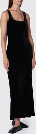 R&oacute;he Abito lungo slim fit in velluto con spalle scoperte