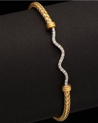 Meshmerise 18K Over Silver 0.13 Ct. Tw. Diamond Bangle Bracelet