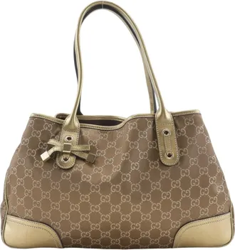 Gucci Gold Gg Canvas Tote Bag (Pre-Owned)