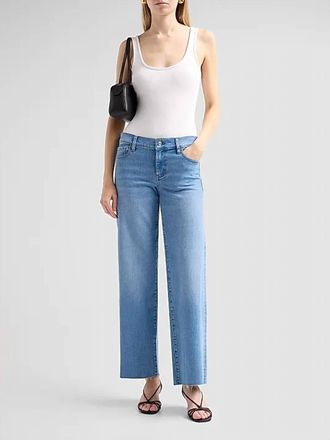 Frame Denim Low Rise Le Slim Palazzo Denim Jean In Honeymoon Raw Frey