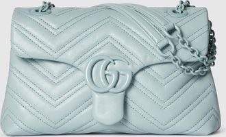 Gucci GG Marmont Small Shoulder Bag, Blue, Leather