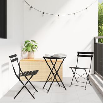Berkfield Home 3-Piece Folding Bistro Set - Anthracite Steel