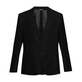 Dolce & Gabbana Single-Breasted Wool Jacket - male - Dolce & Gabbana - Blazers - Black - L - Jackets