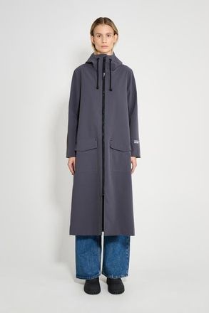 Stutterheim Mosebacke Long Patch Matte Raincoat in Mystic Blue at Nordstrom, Size X-Small