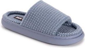 Muk Luks Marsai Faux Shearling Slipper in Chambray Blue Knit at Nordstrom Rack, Size X-Large