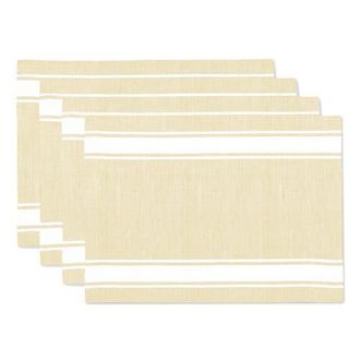 Solino Home Linen Placemats - Country Stripe in Pale Khaki at Nordstrom, Size Medium
