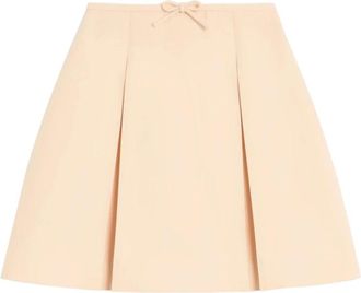 Valentino Beige Wol Zijde Blend Couture Rok - Dames - Korte rokken - Beige - M - Wol - Rokken