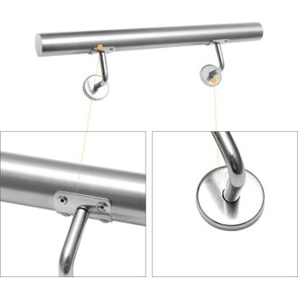 Vingo SWANEW Corrimano in acciaio inox V2A per scale - Supporto a parete, scelta 200 cm