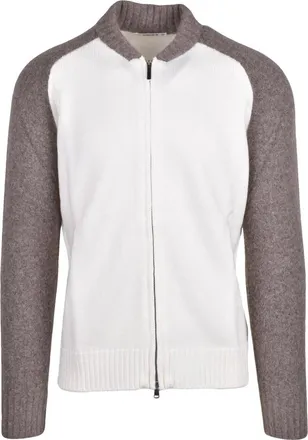 KANGRA Truien & Vesten, Heren, Wit, L, Wol, Cardigan met rits