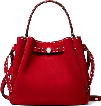 Tory Burch Romy Suede Bucket Bag in Red at Nordstrom