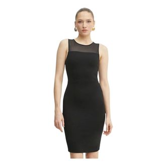 A|X Armani Exchange Kleedjes, Dames, Zwart, M, Mesh-insert Mini Jurk