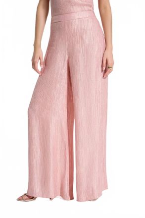 Joseph Ribkoff Crinkle Jacquard Pull-On Wide Leg Pants In Misty Rose
