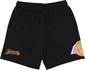 Mitchell & Ness NBA Postgame Vintage Logo Fleece Shorts - Heren - Korte Broeken - Zwart - L - Katoen - Korte Broeken