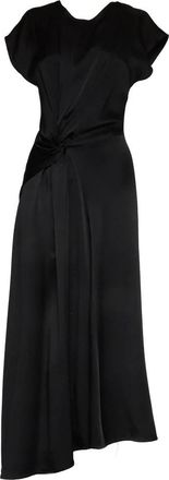 Victoria Beckham Maxi Jurk - Dames - Maxi kleedjes - Zwart - XL - Leer - Kleedjes