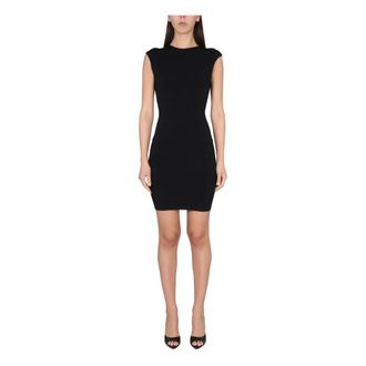 Dsquared2 Short Dresses, female, Black, Size: L Viscose Blend Knit Open Back Bodyicon Dress
