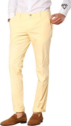 Mason's Broeken, Heren, Geel, L, Katoen, Slim Fit Chino Broek Lichtgeel
