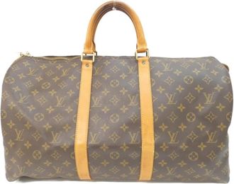 Louis Vuitton Monogram Marron Coated Canvas Boston Bag (Pre-Owned)