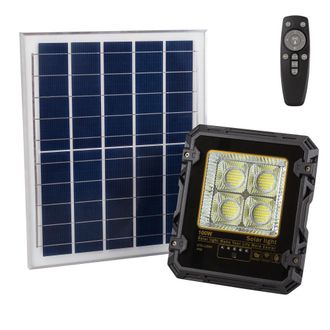 GreenIce Greenice - Proyector 100w Con Panel Solar Control Remoto Ip65 [1916-flsol-100w-cw]