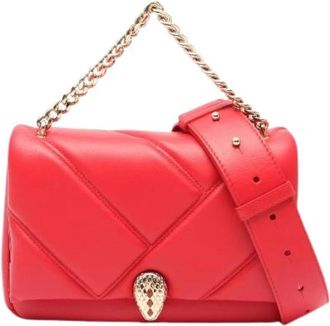 Bulgari Pre-owned Serpenti Cabochon Leder 2way Handtas - Dames - Vintage Schoudertas - Rood - ONE Size - Leer - Vintage
