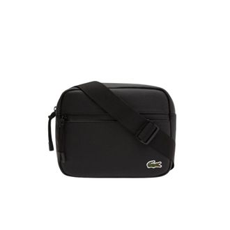 Lacoste Cross Body Bags, unisex, Black, Size: ONE SIZE Chic Crocodile Zippered Bag
