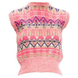 Paco Rabanne lurex virgin wool graphic knit vest
