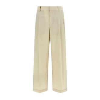 Brunello Cucinelli Dames, Broeken, Beige, Maat: XS Katoen