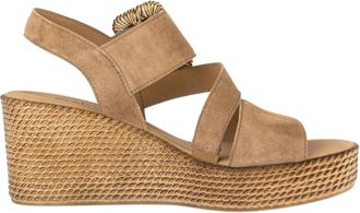 Gabor Platform Sleehak Sandaal - Dames - Sleehakken - Bruin - 42 EU - Su&egrave;de - Schoenen