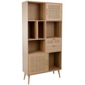 Wanderlust Deco Estanter&iacute;a De Madera Y Rejilla Marr&oacute;n 90x37x189