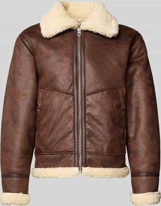 Jack & Jones Jack & Jones Regular Fit Jacke in Leder-Optik Modell Liverpool in Dunkelbraun, Größe XXL