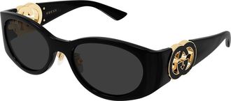 Gucci GG2123SA Asian Fit 001 Womens Sunglasses Black Size 55 - Free RX Lenses - Free RX Lenses