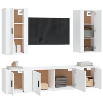 Berkfield Home Classic 5 Piece TV Cabinet Set White Engineered Wood
