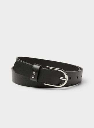 BOSS Womens Silver D-buckle leather belt